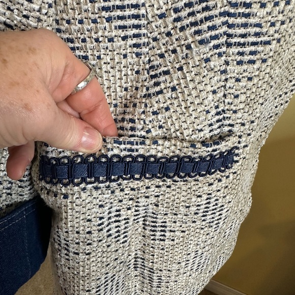 Escada Designer tweed blazer with denim accents size 34 - Picture 9 of 16